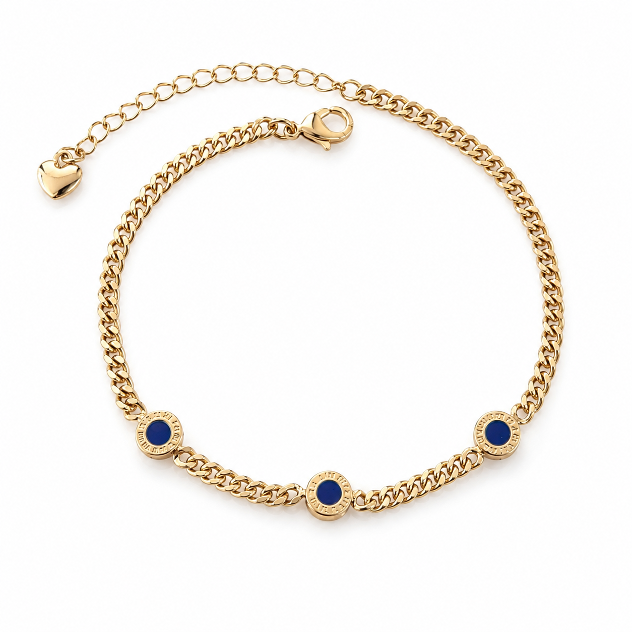 Blue Charm Chain Bracelet