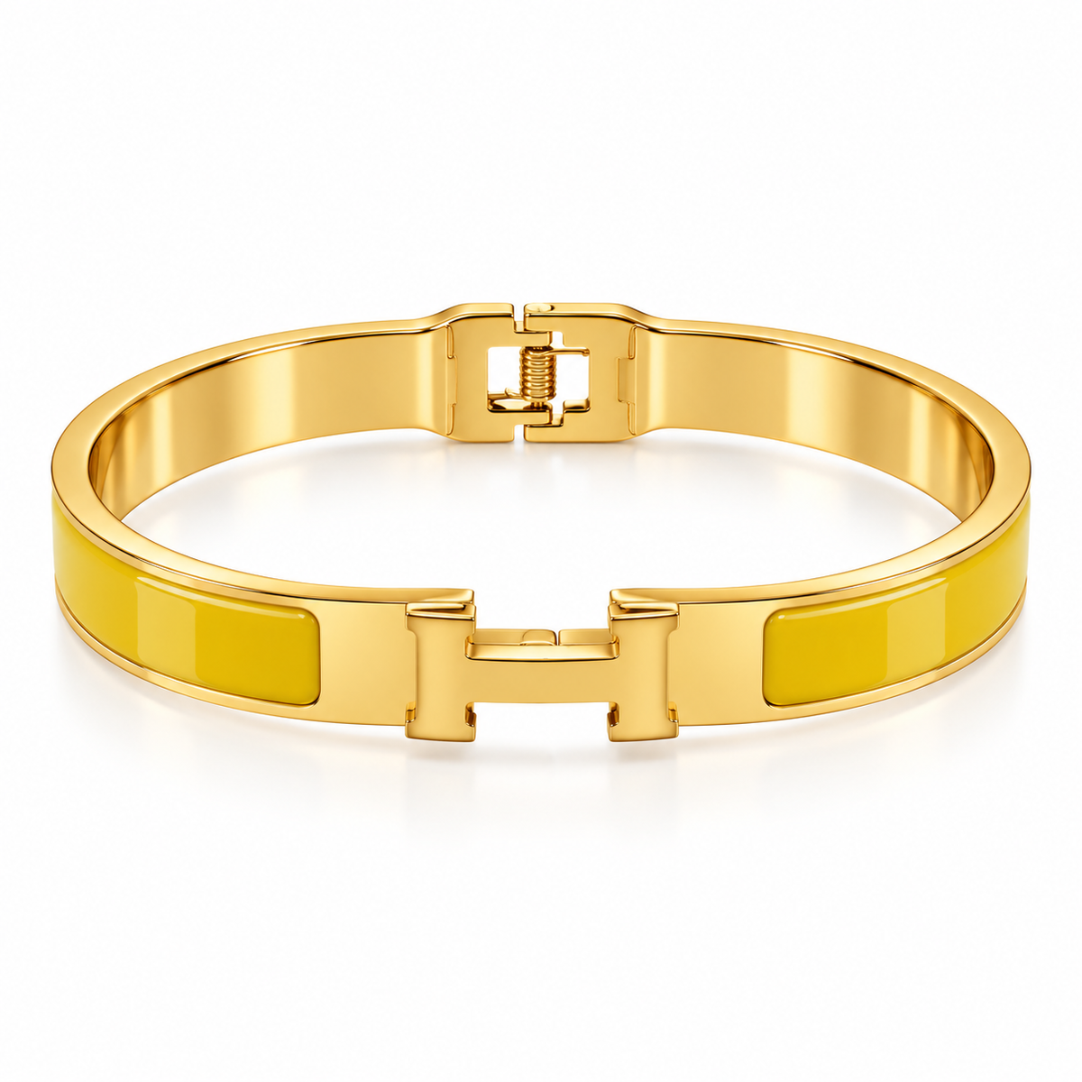 Tangerine Enamel Interlock Bangle