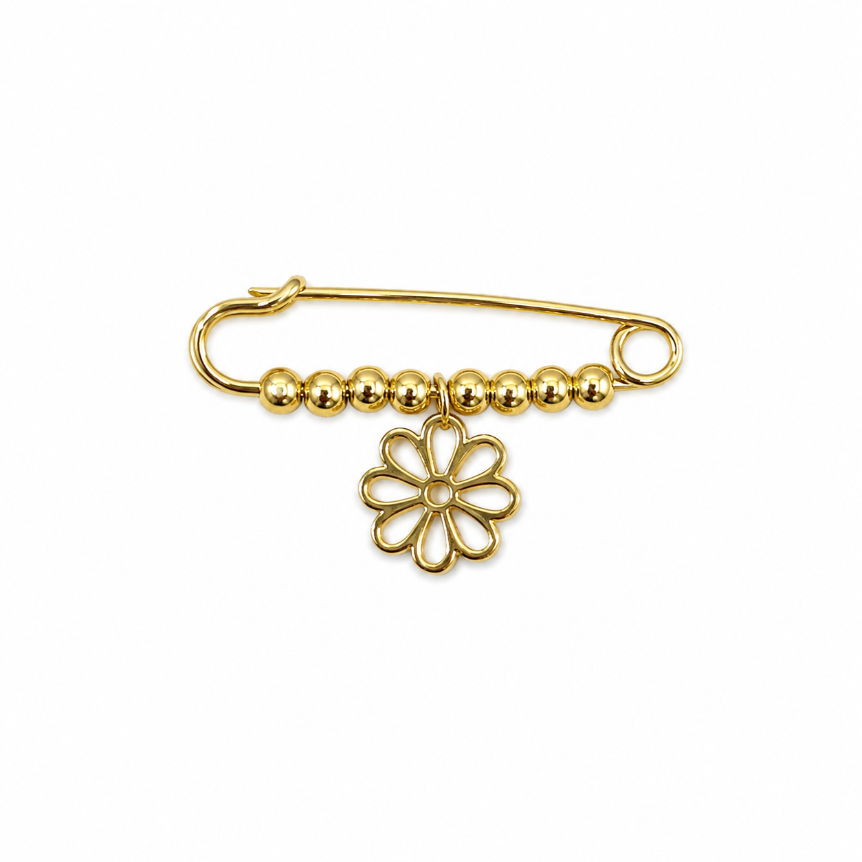 Flower Safety Pin Brooch