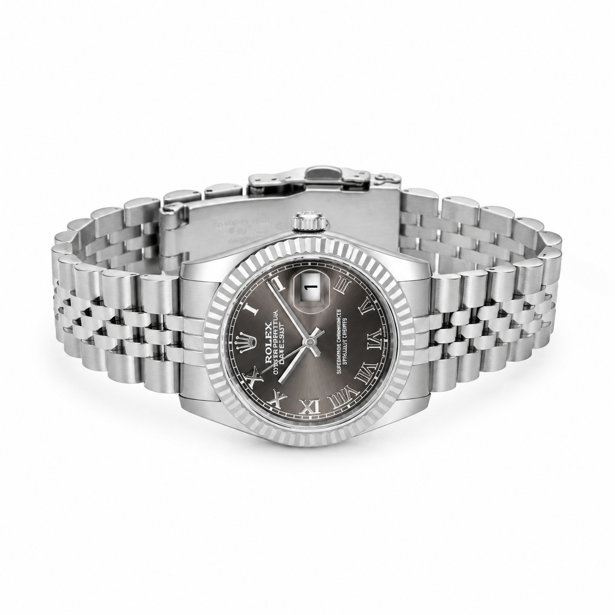 Silver Elegance Women’s Watch – Black Roman Dial