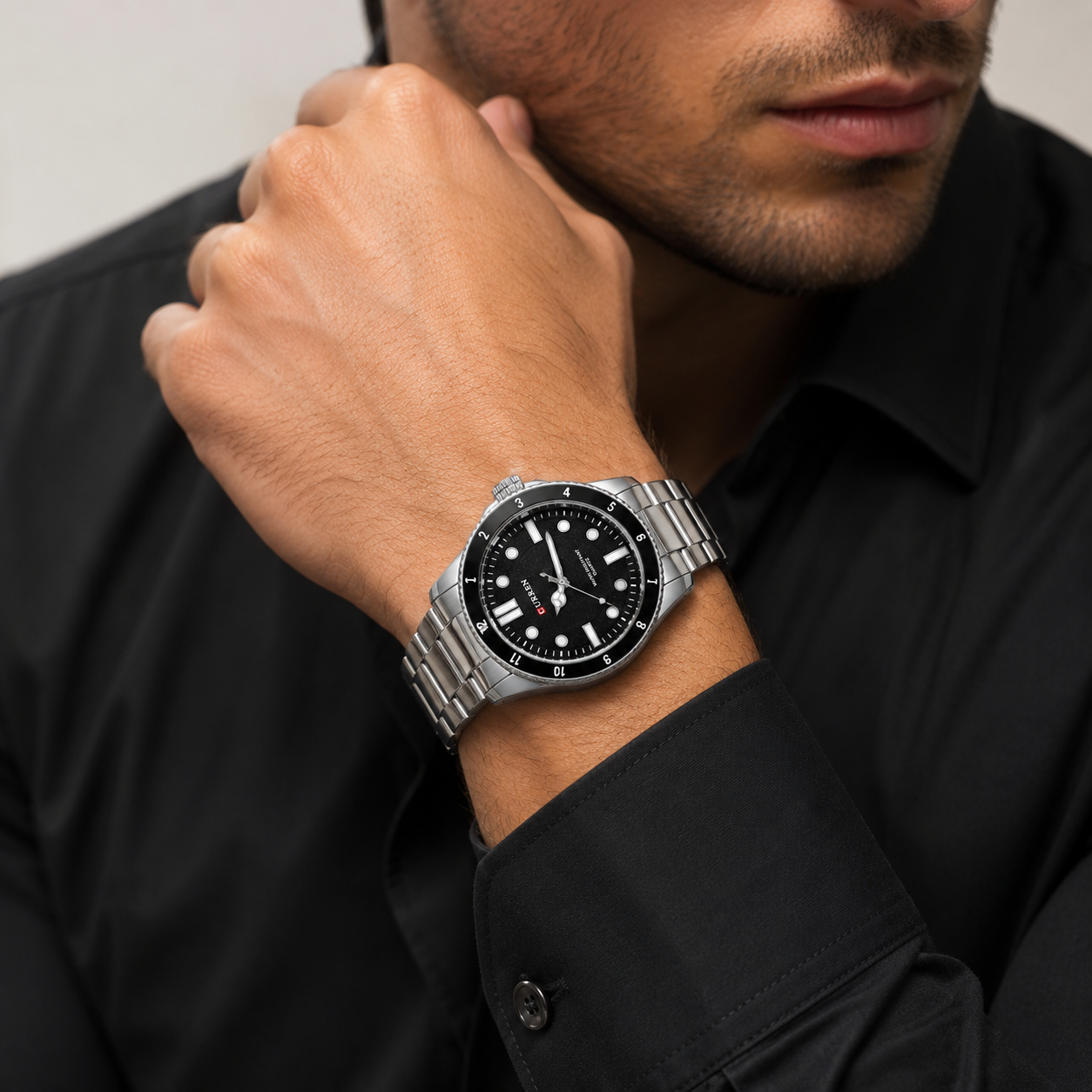 ⌚ Curren Classic Silver Watch – Stainless Steel Quartz | Black Dial(man)