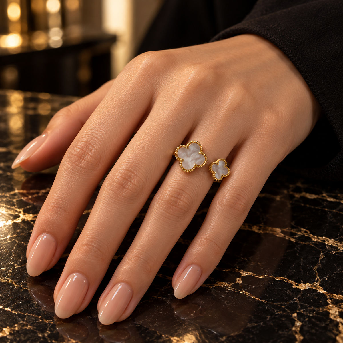 VIP dual clover Luxe Ring – Gold Plated