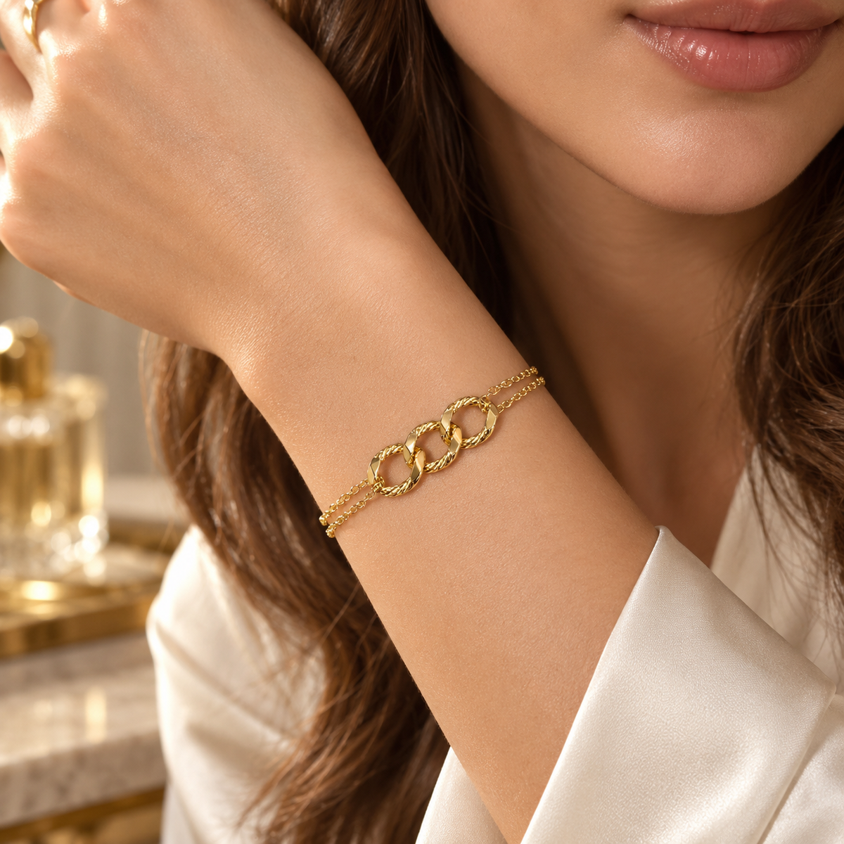 “Eternal Trio” 18K Gold-Plated Bracelet