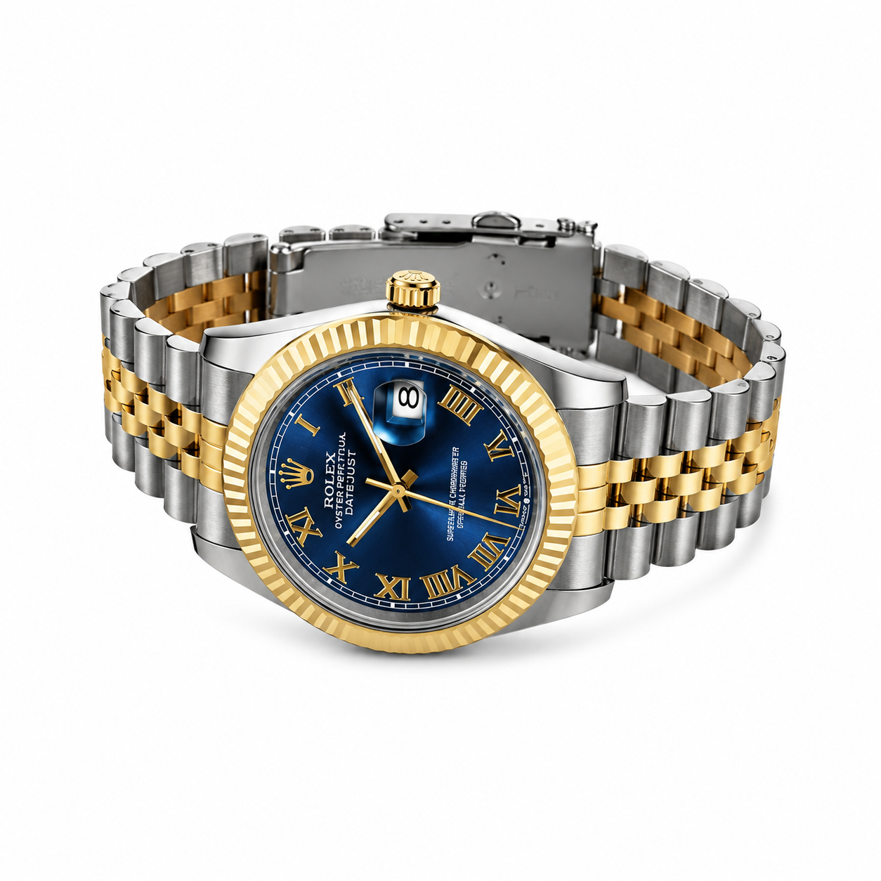 Rolex Oyerpetual Datejust – Two-Tone Gold & Silver Bracelet with Blue Roman Dial