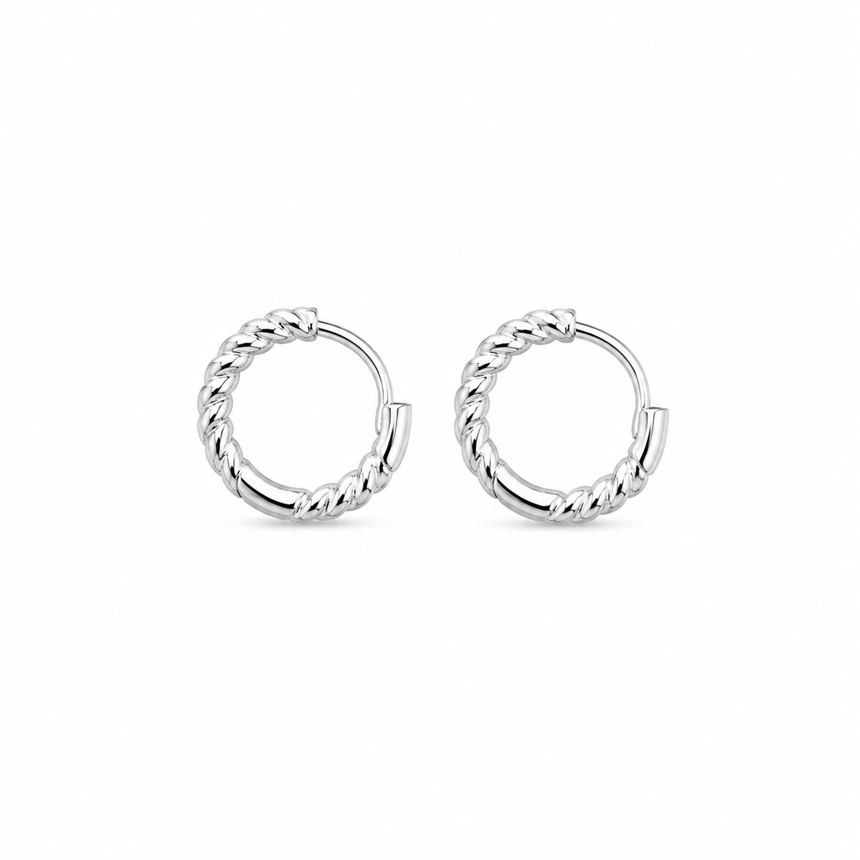 Twisted Silver color Hoops earrings