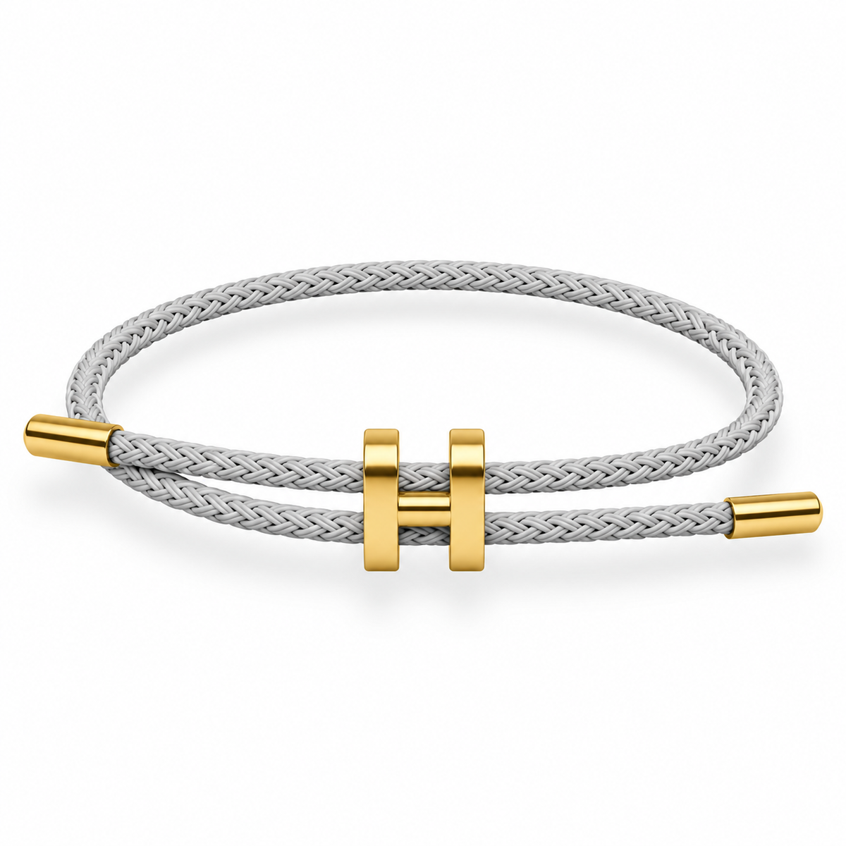 H Bracelet with Gold Interlock Clasp