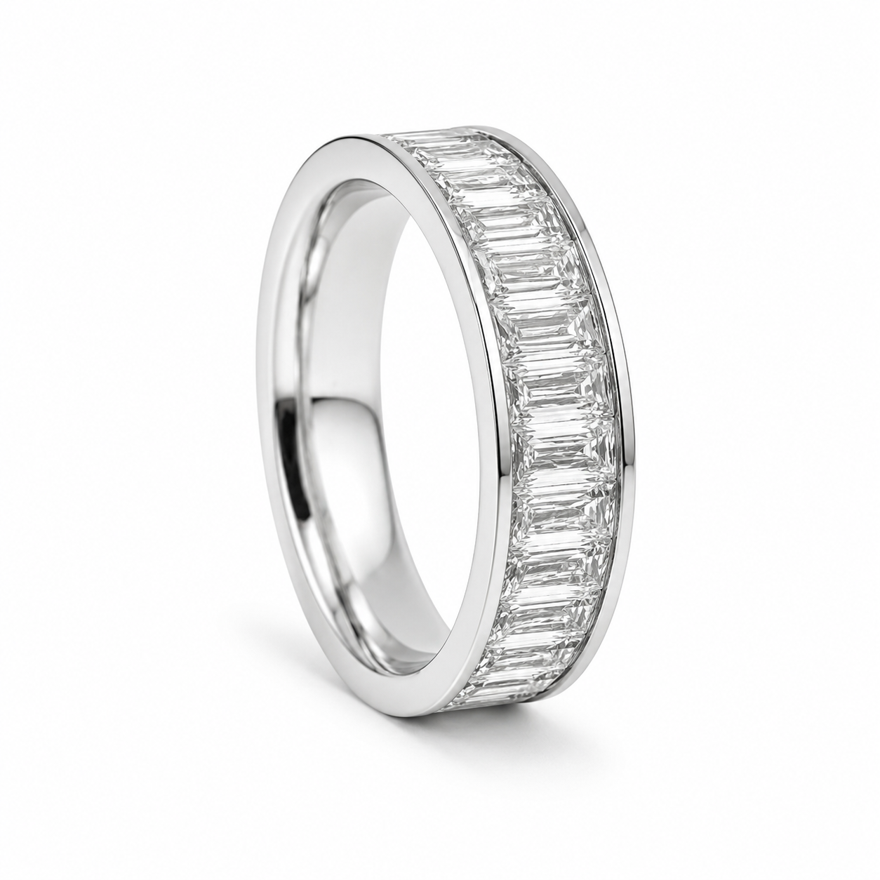 Tennis Luxe Baguette Eternity Band – 18K Gold & Silver Options ✨
