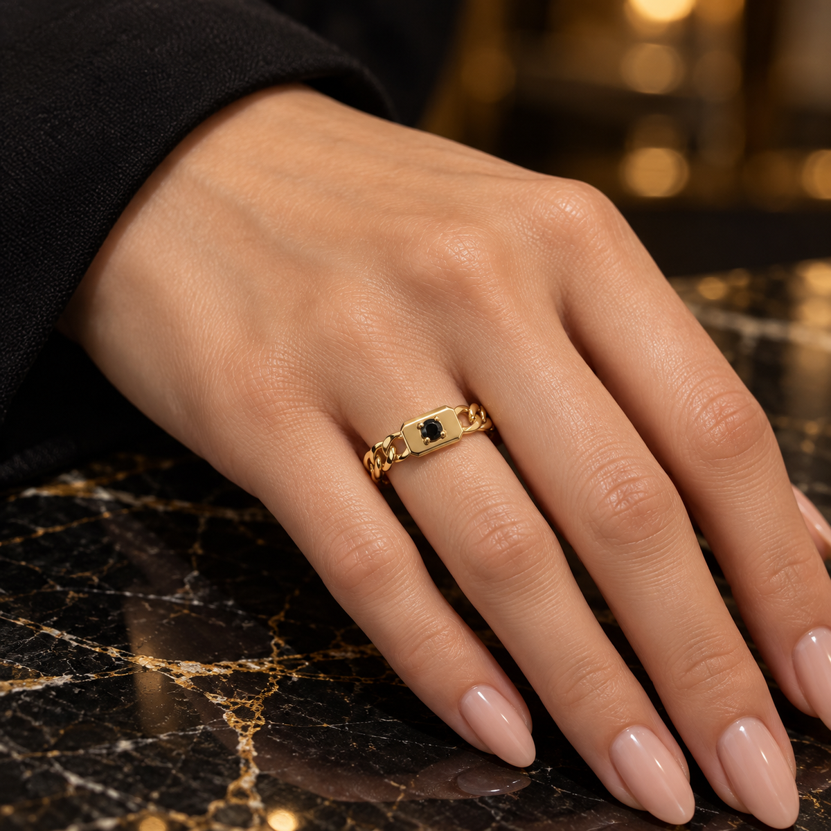 Mini Eye Link Ring – Gold