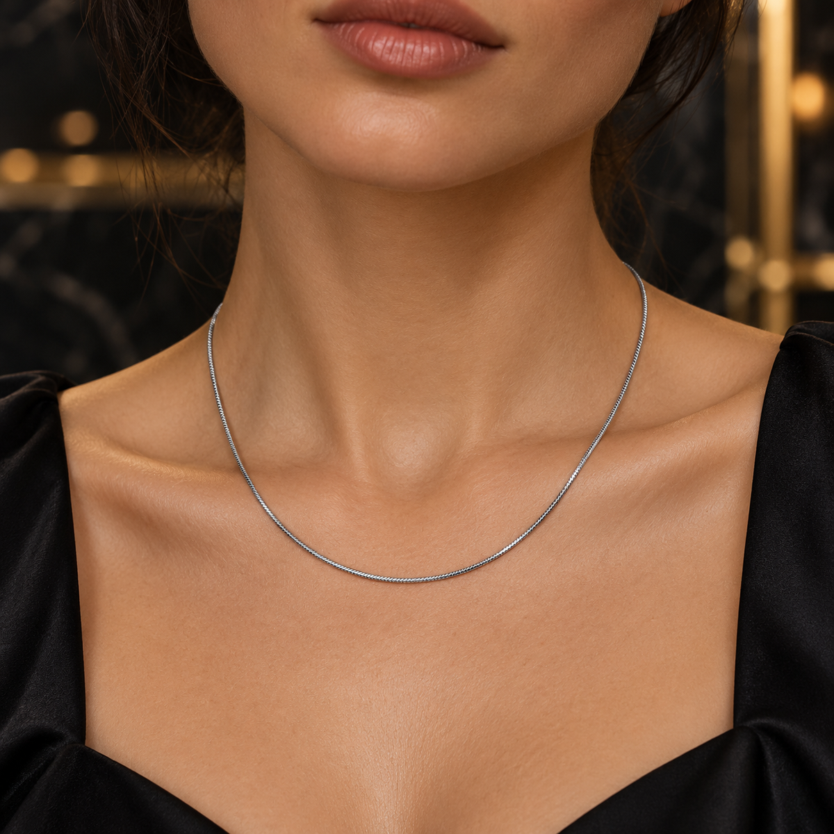 Sleek Minimalist Silver Chain Necklace