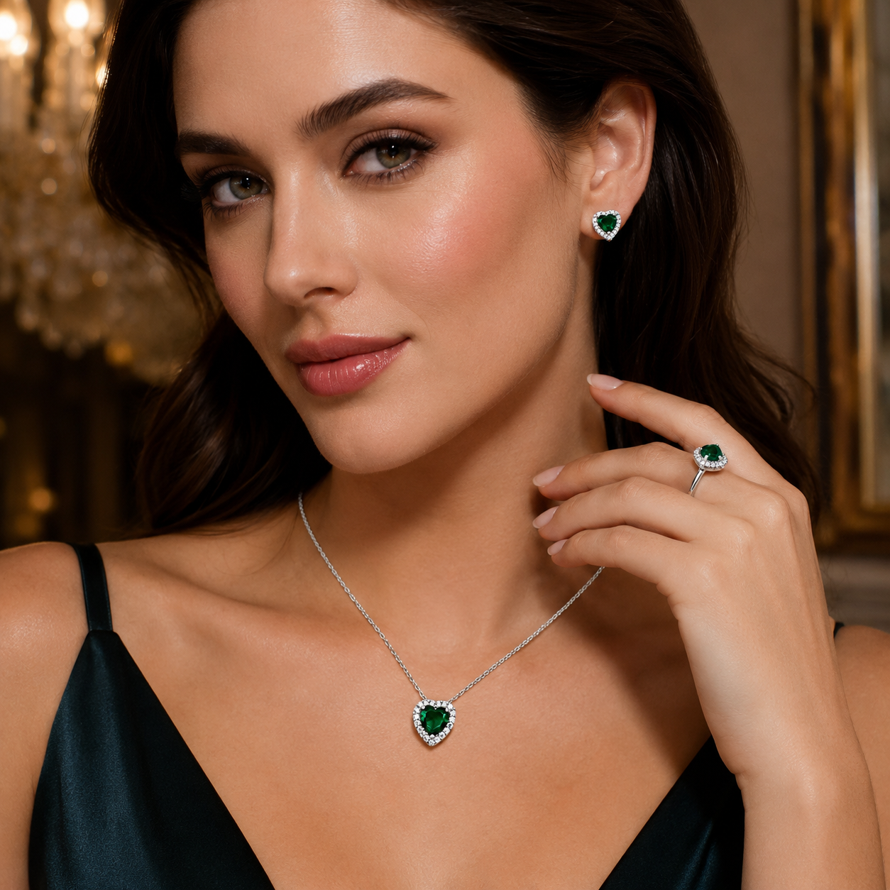 🤍 pandora Heart Set – Pure Sparkle in Silver 💫