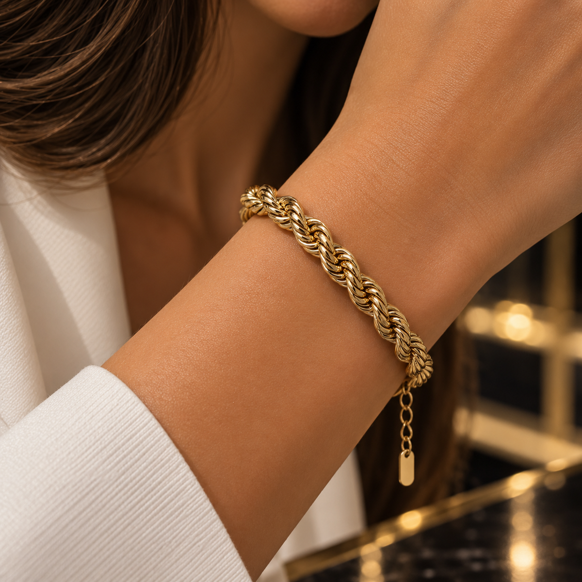 Women’s Braided twisted Rope Chain Bracelet (17cm)