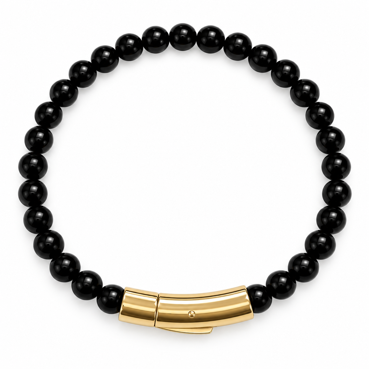 Lapis Bead Bracelet – Gold Magnetic Clasp