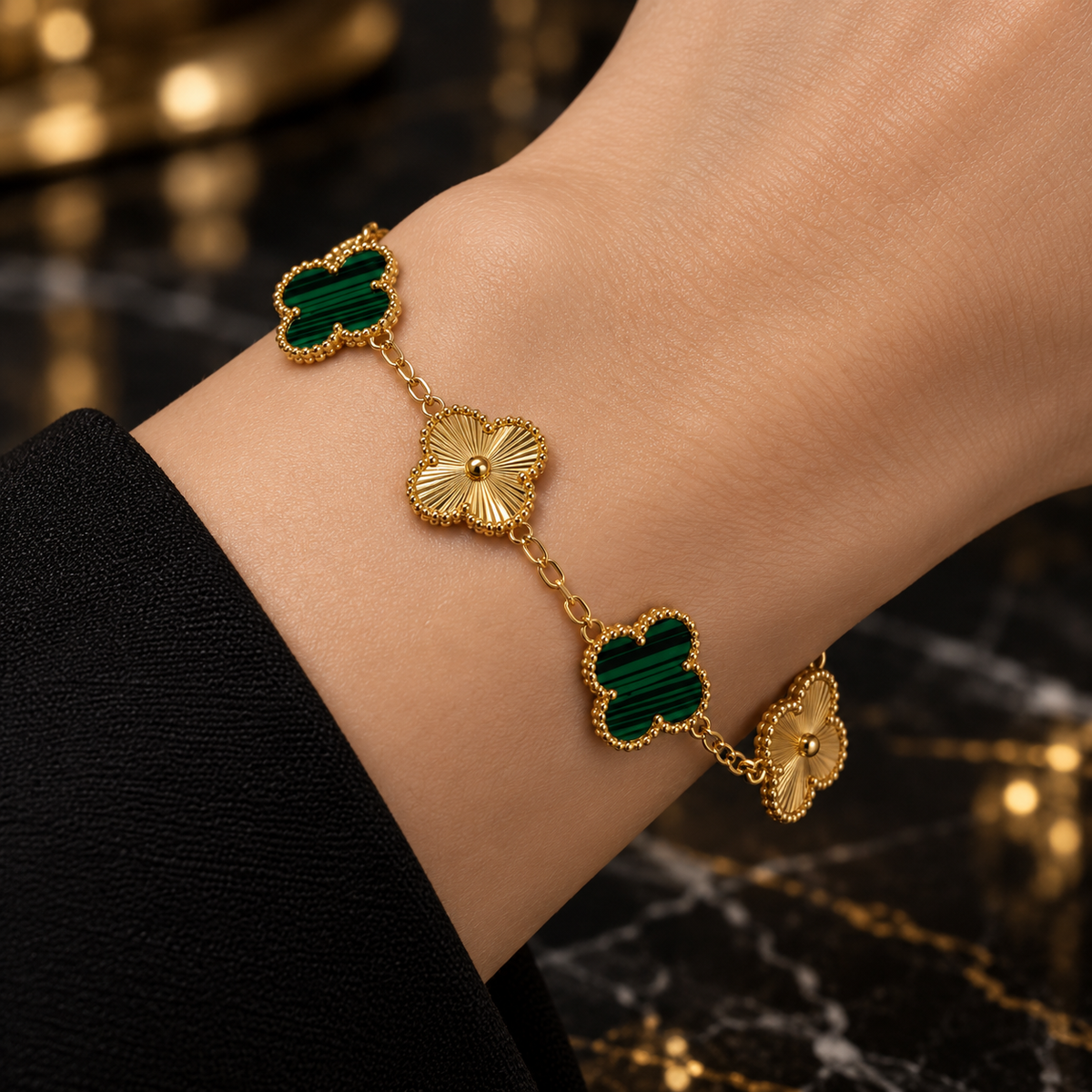 Vip hybrid Clover Bracelet – 18K Gold-Plated & Colorful Charm Variants