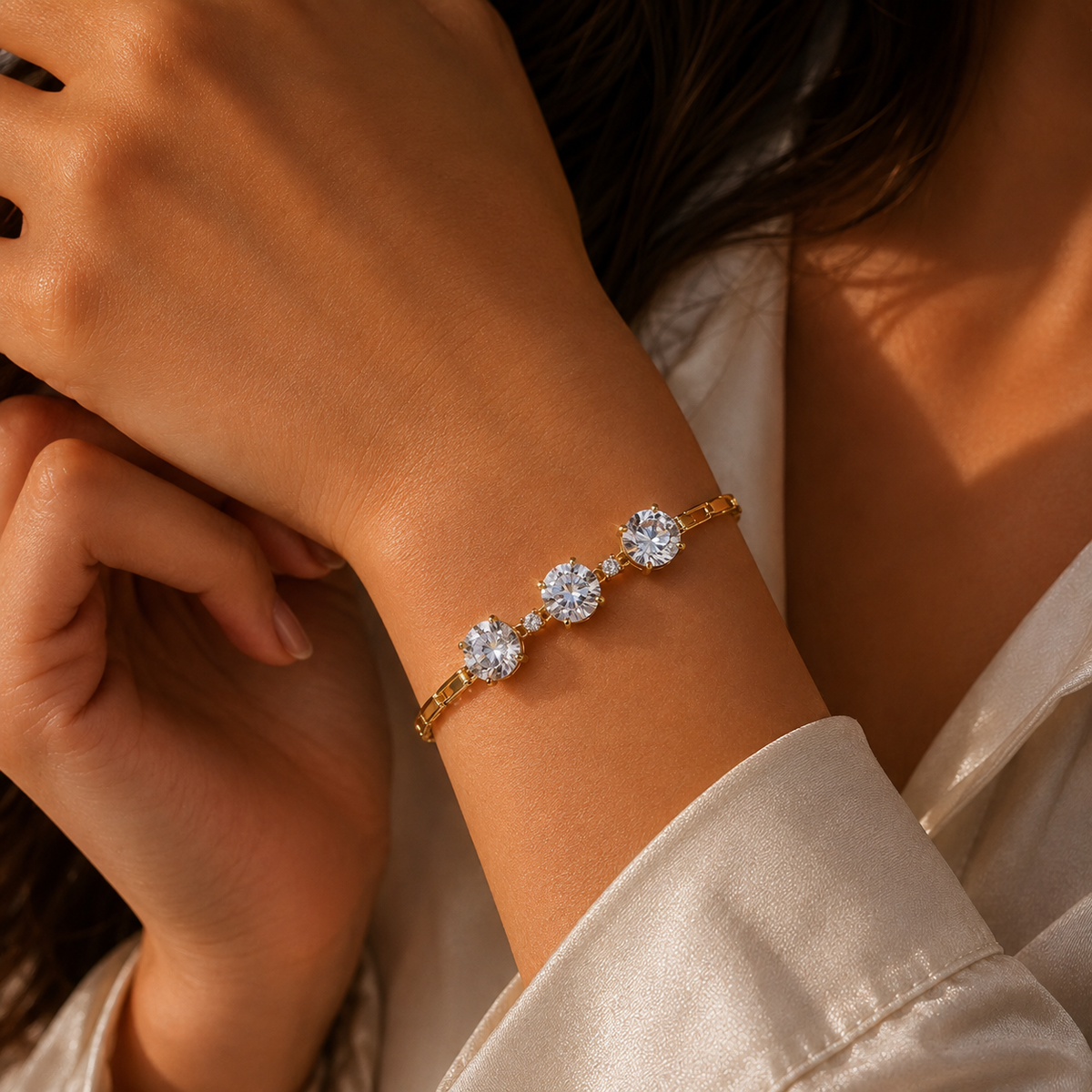 Triple Crystal Accents – Elegant & Timeless