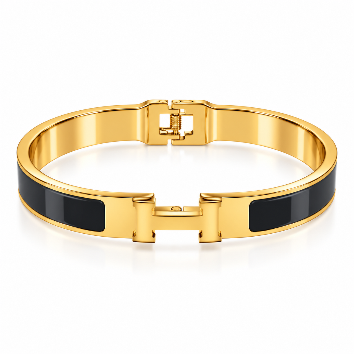 Tangerine Enamel Interlock Bangle