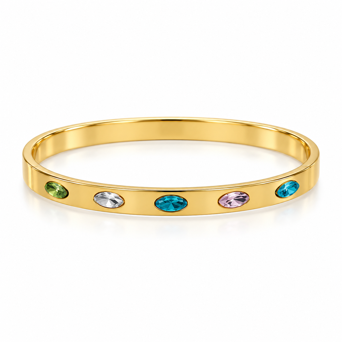 Multicolor Crystal Gold Bangle