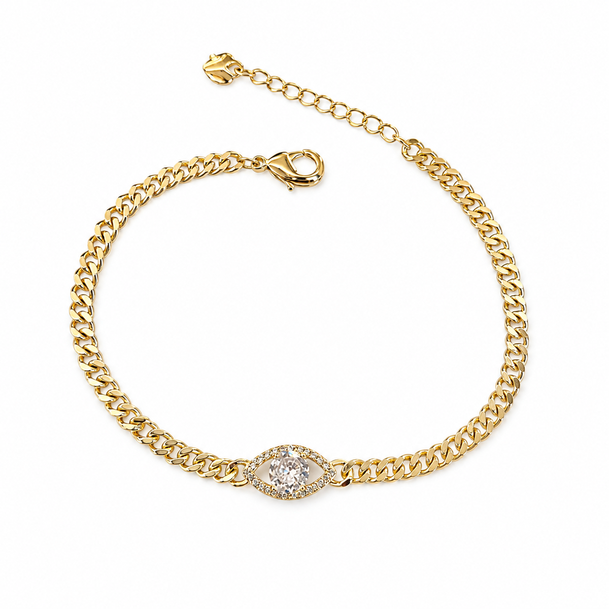 Gold Evil Eye Crystal Bracelet