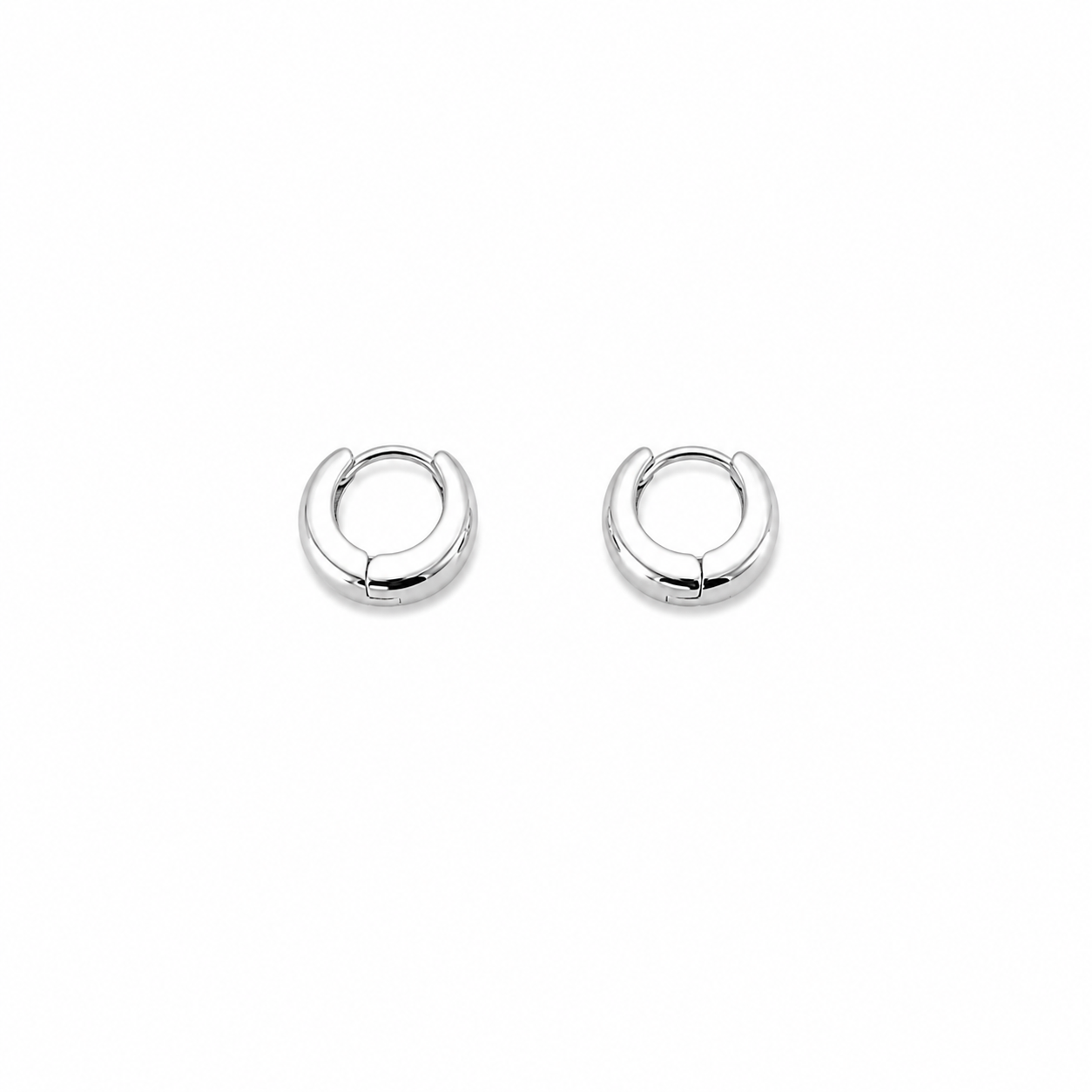 Classic Silver color Chunky Hoops earrings