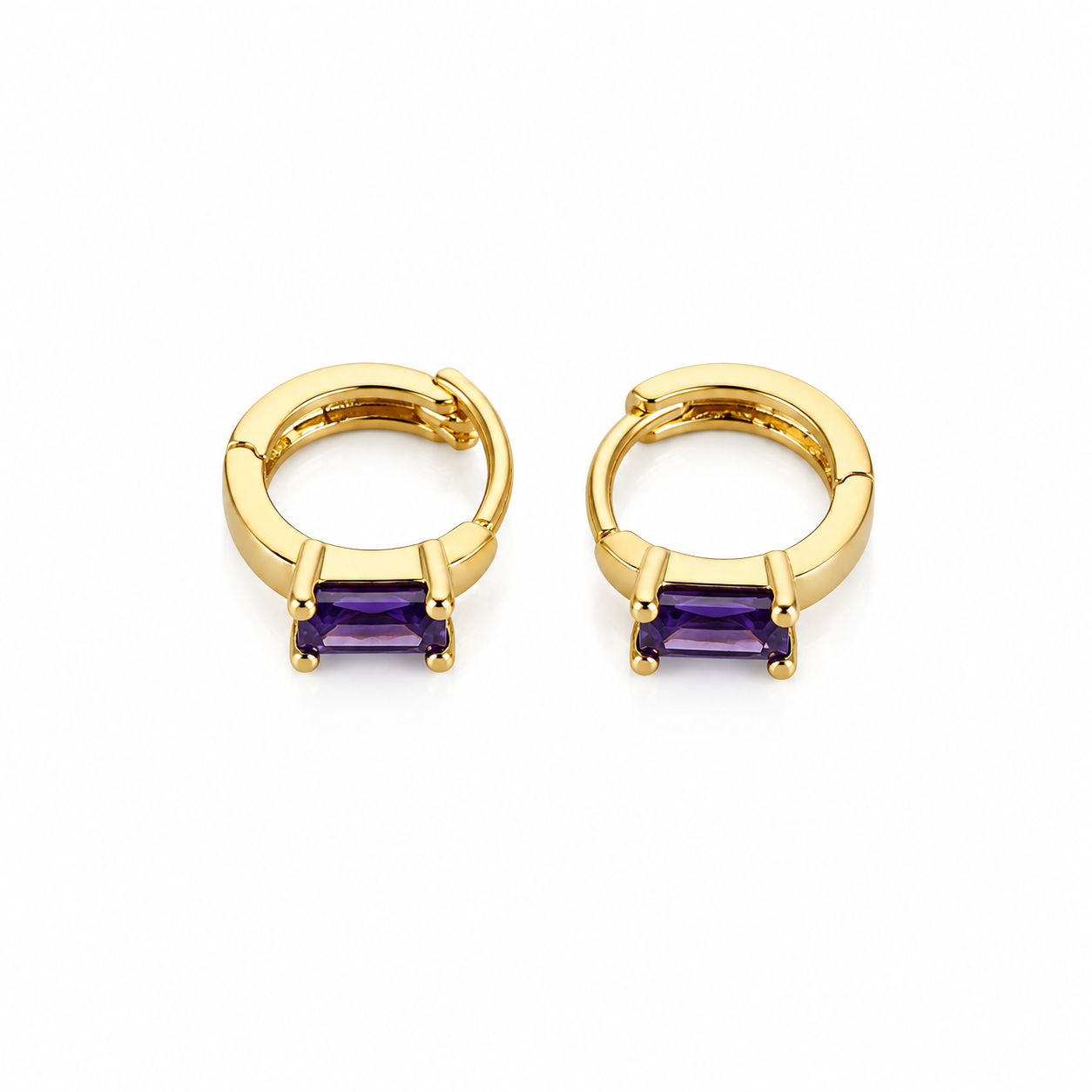 Gemstone Glow Huggie Hoop Earrings