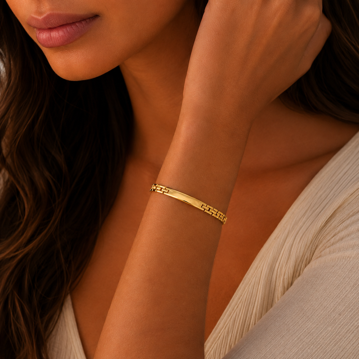 Classic Gold ID Bracelet – Sleek & Personalized
