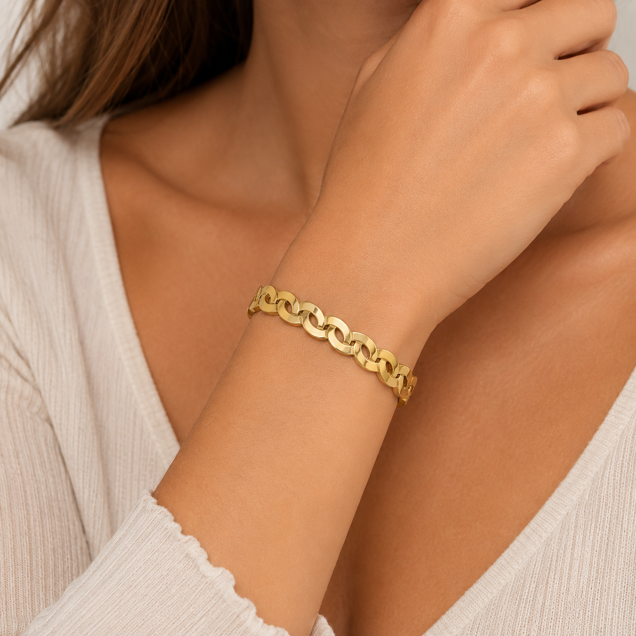 Silver Link Chain Bracelet – Bold Modern Statement