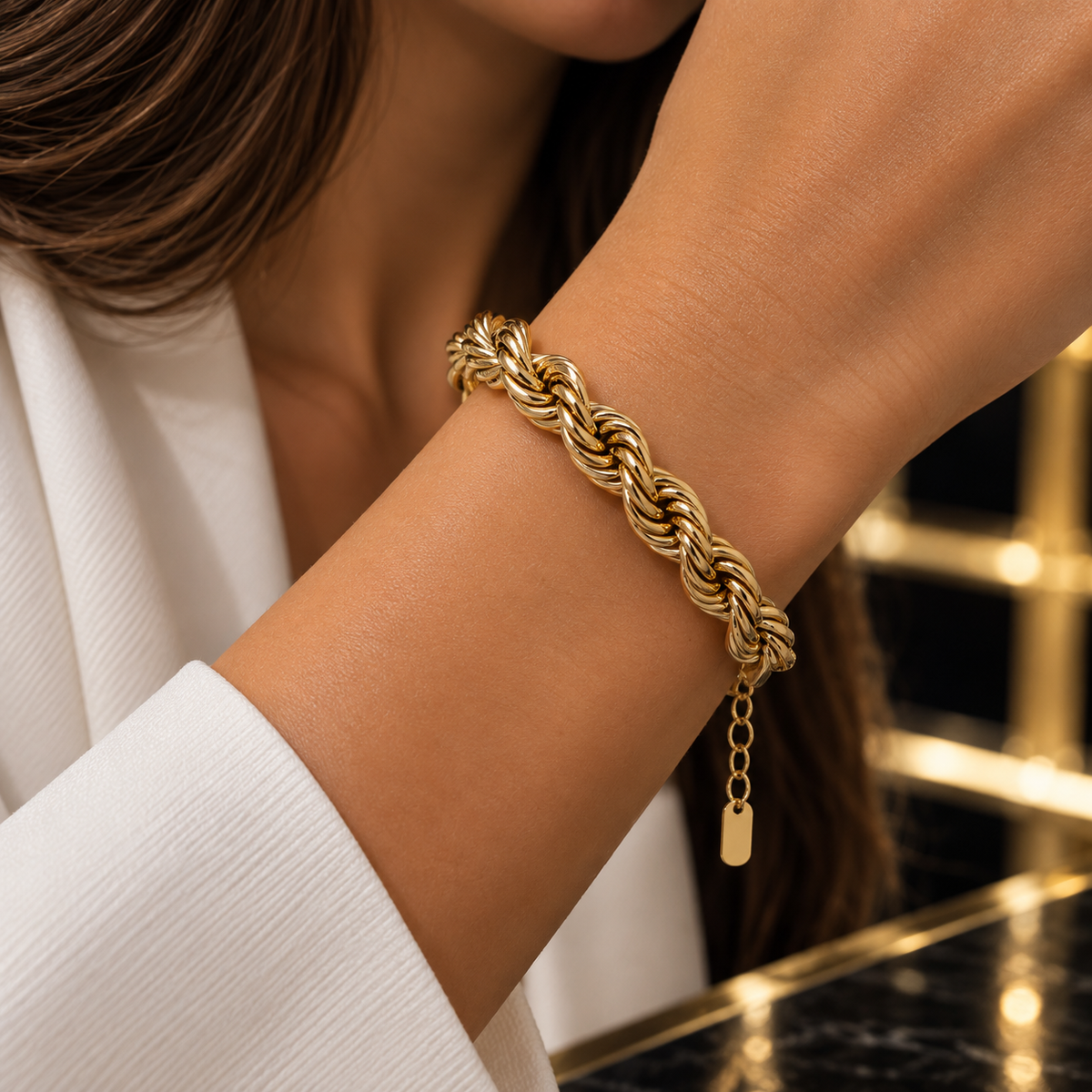 Women’s Braided twisted Rope Chain Bracelet (17cm)