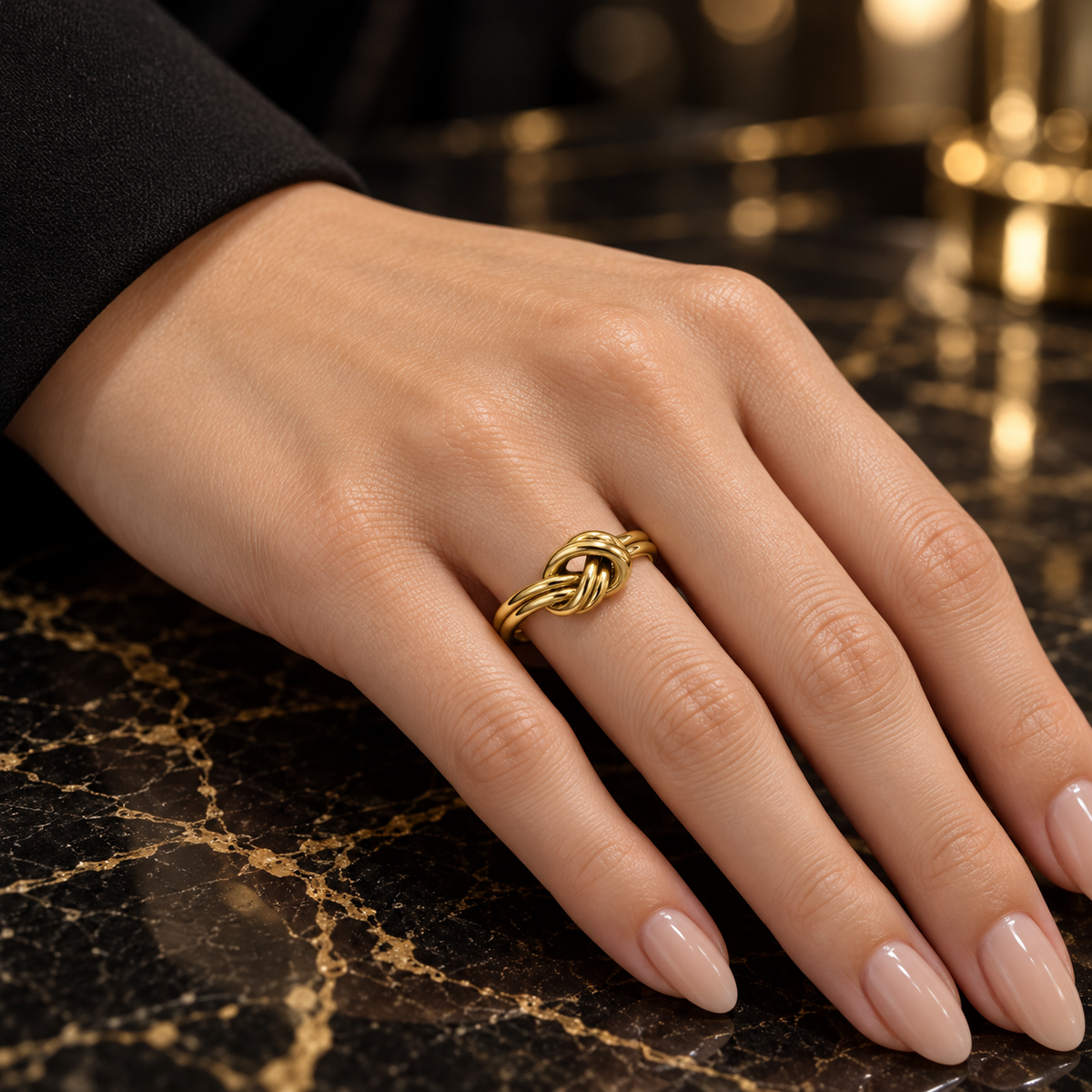 thick promise knot ring