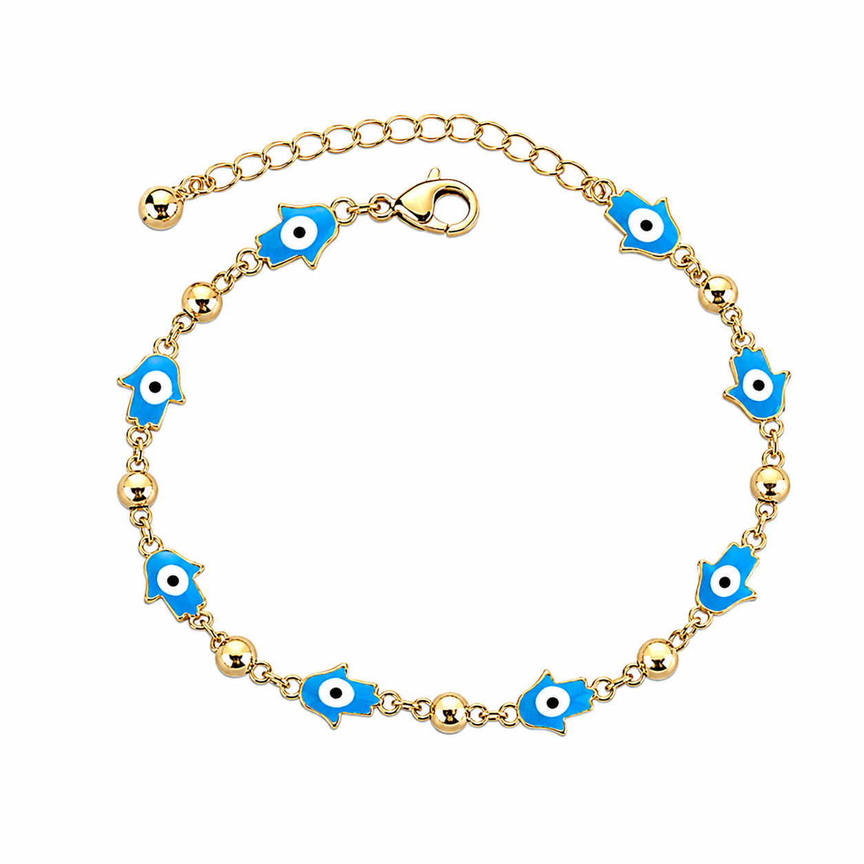 Hamsa Evil Eye Anklet – Available in Blue & Navy