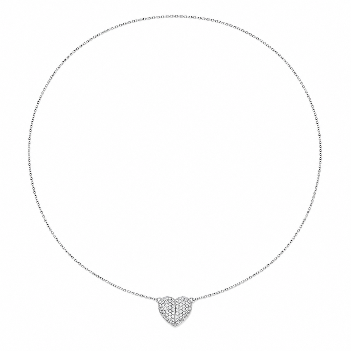 Magnetic Heart – pave Necklace | Poshewix – view 4