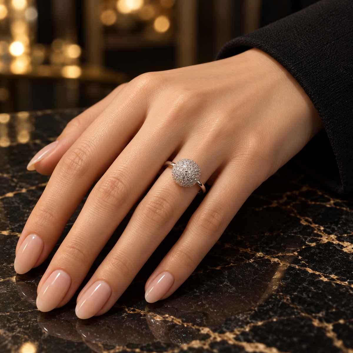 Luna Pavé Ball Ring