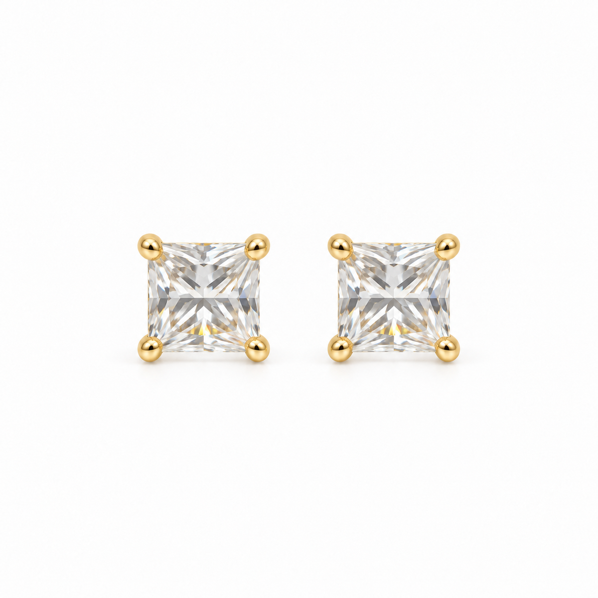Square-Cut Stud gold Earrings – Gold Plated & Hypoallergenic