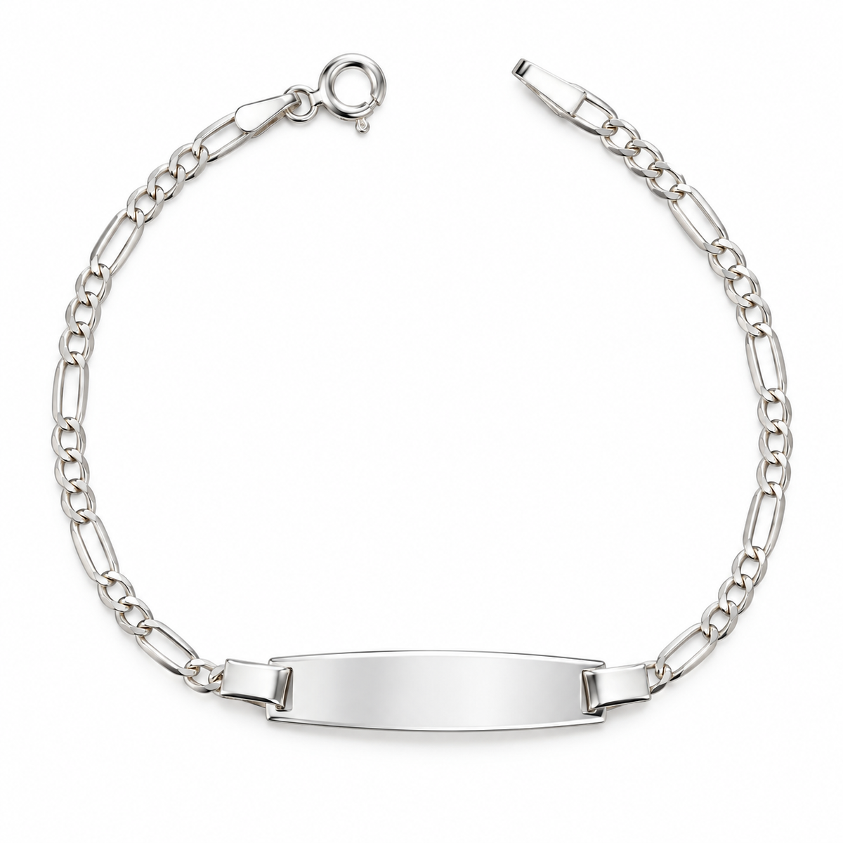 Silver 925 Kids’ Figaro Chain ID Bracelet(2.9g)