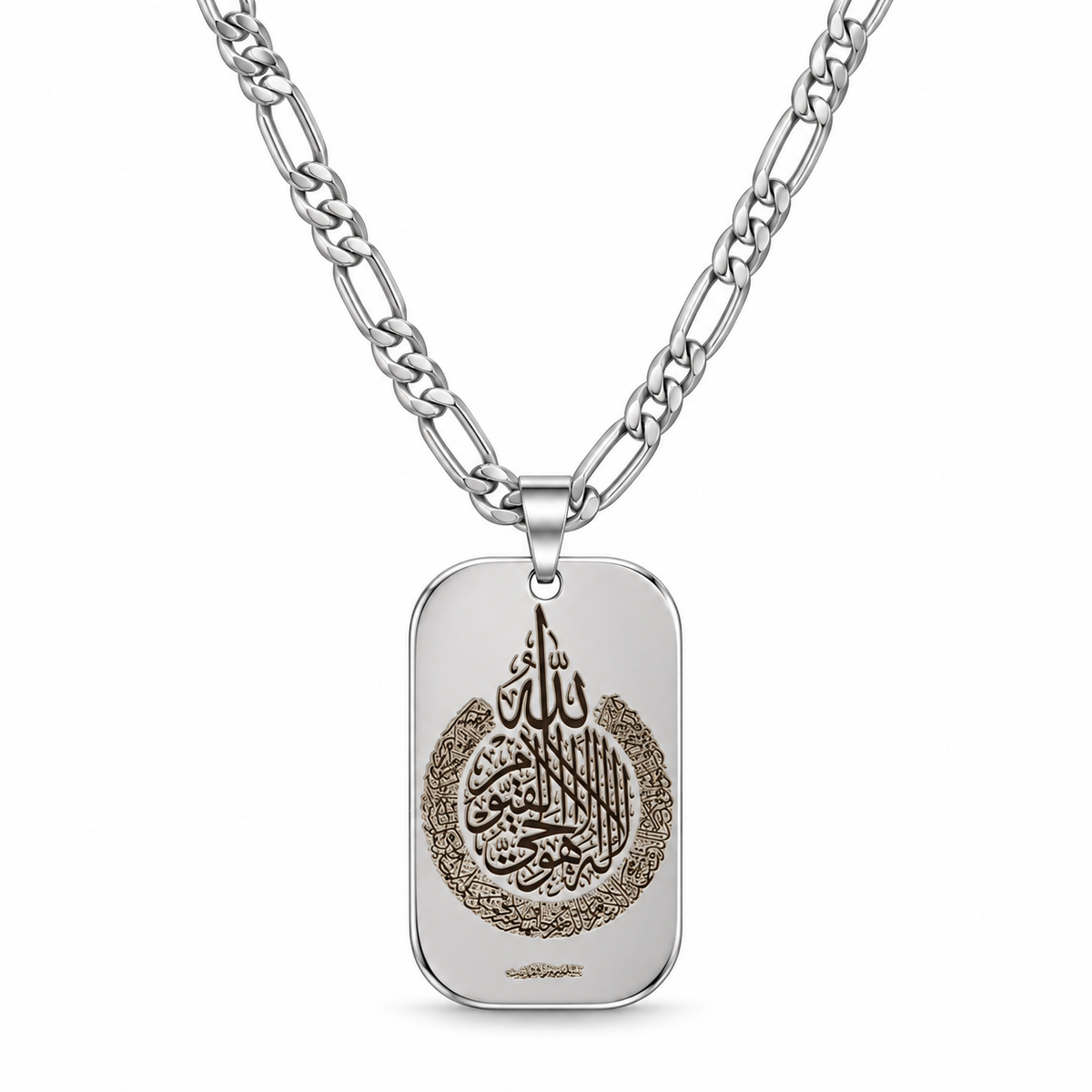 Silver-Tone Tag Pendant Necklace