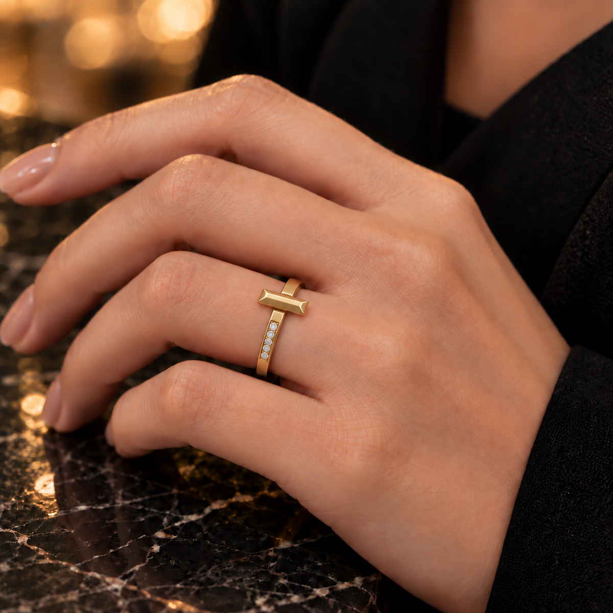 With stone Link ring