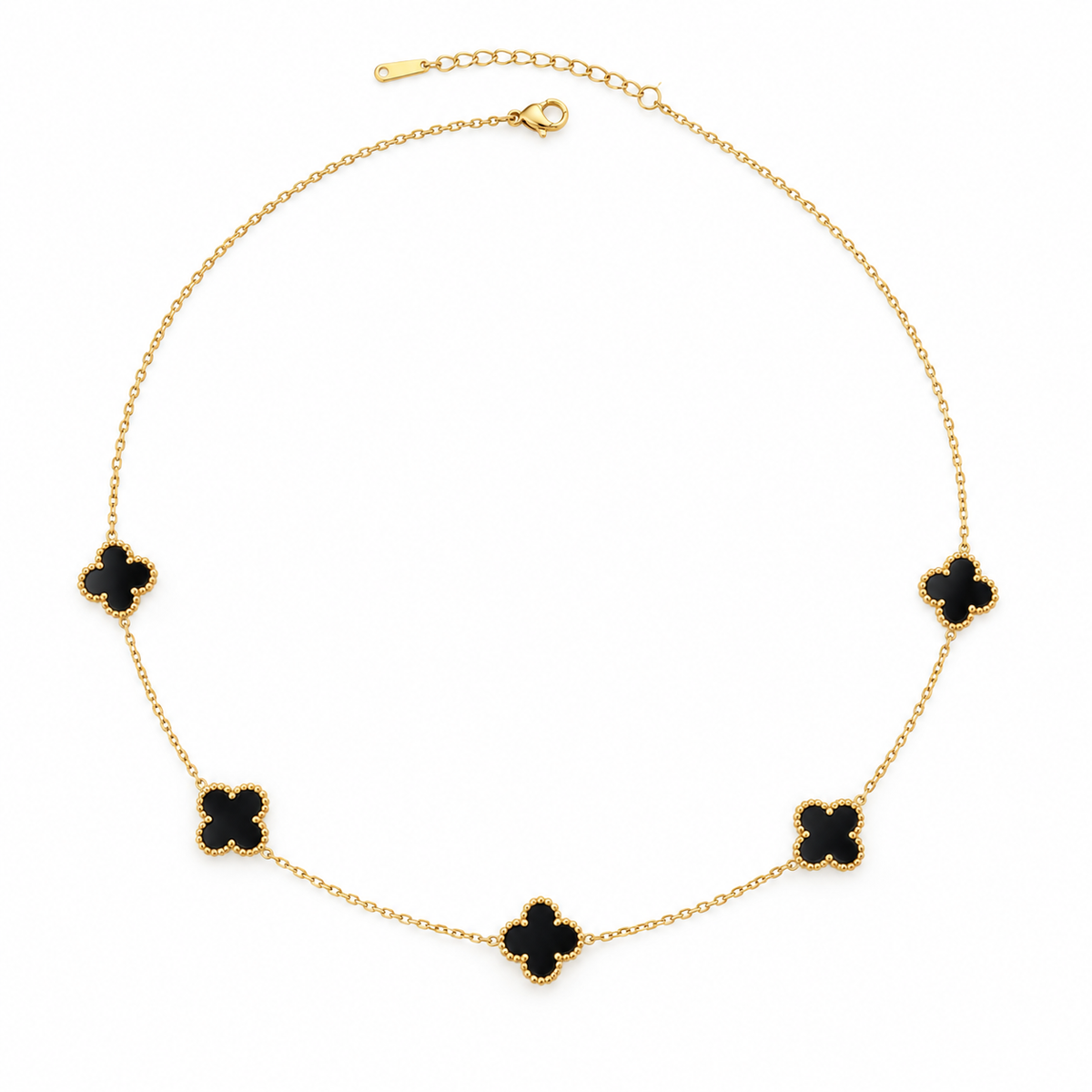 Stainless medium Five Clover Necklace