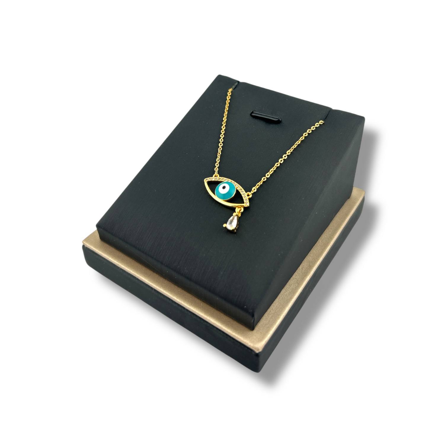 Tear of Protection Necklace – Gold Evil Eye Charm