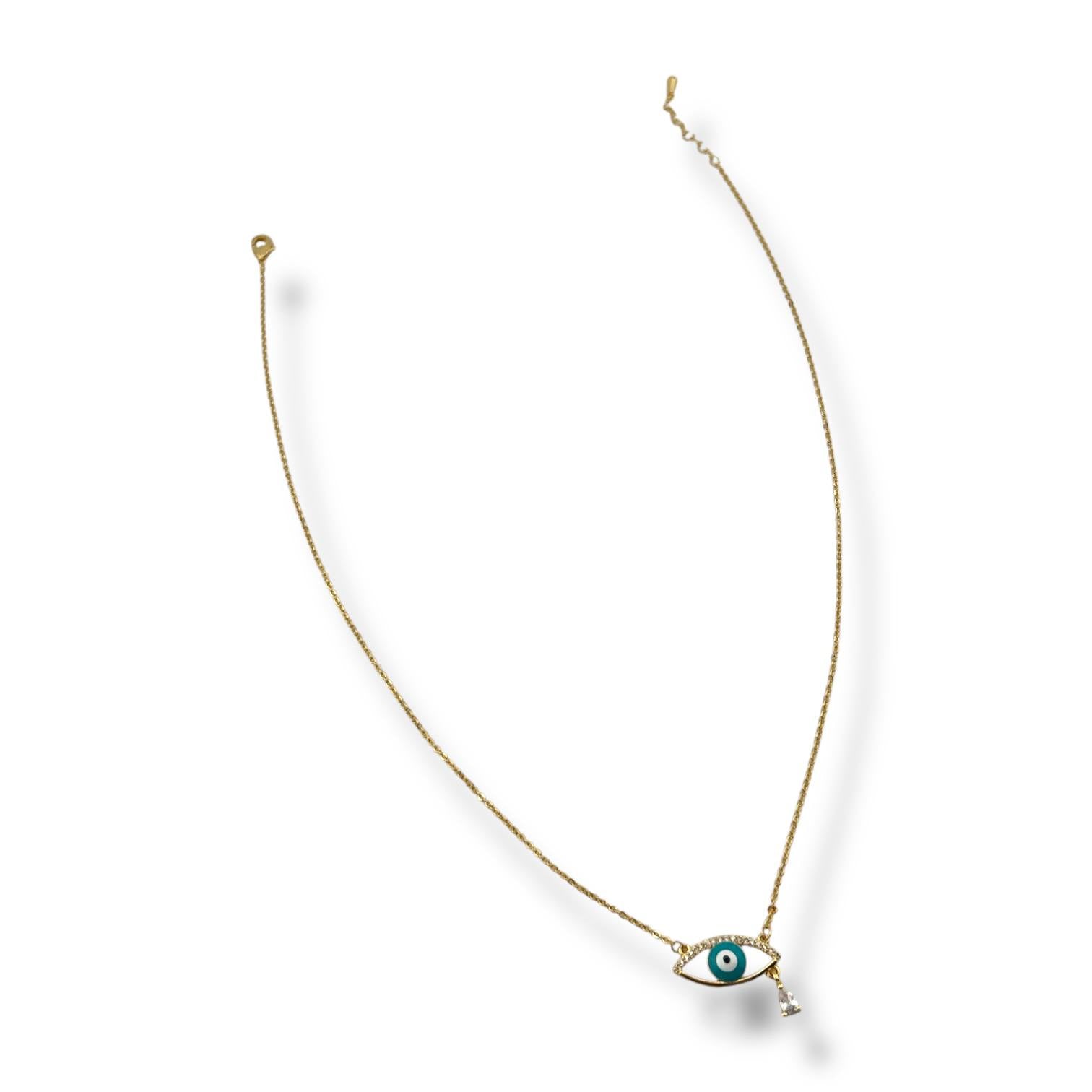 Tear of Protection Necklace – Gold Evil Eye Charm