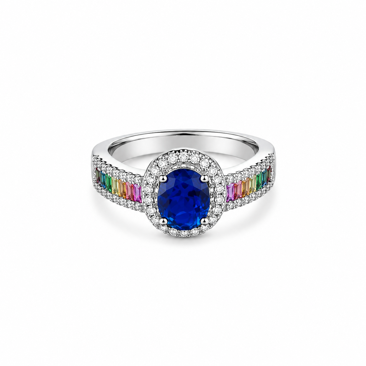 Rainbow Halo Ring