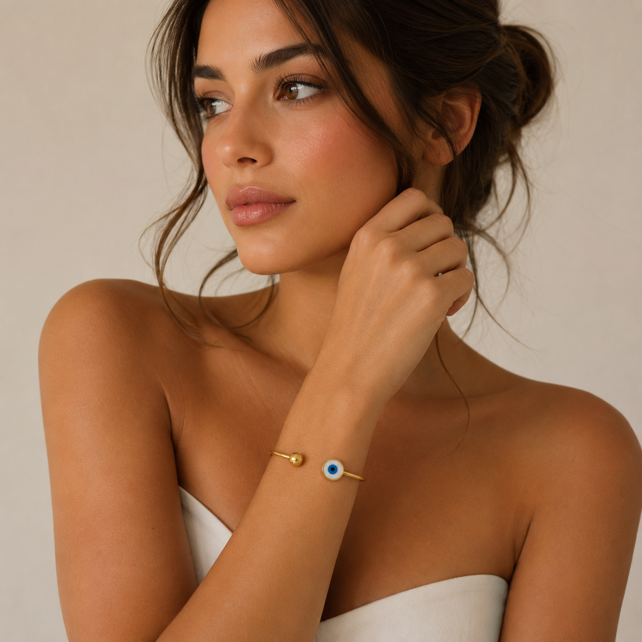 Gold Evil Eye Bangle ✨🔵🧿