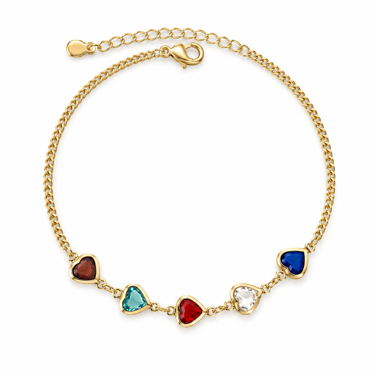 Multicolor Heart Stone Bracelet