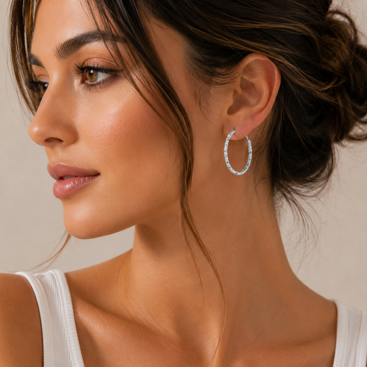 Silver color Hoop earrings