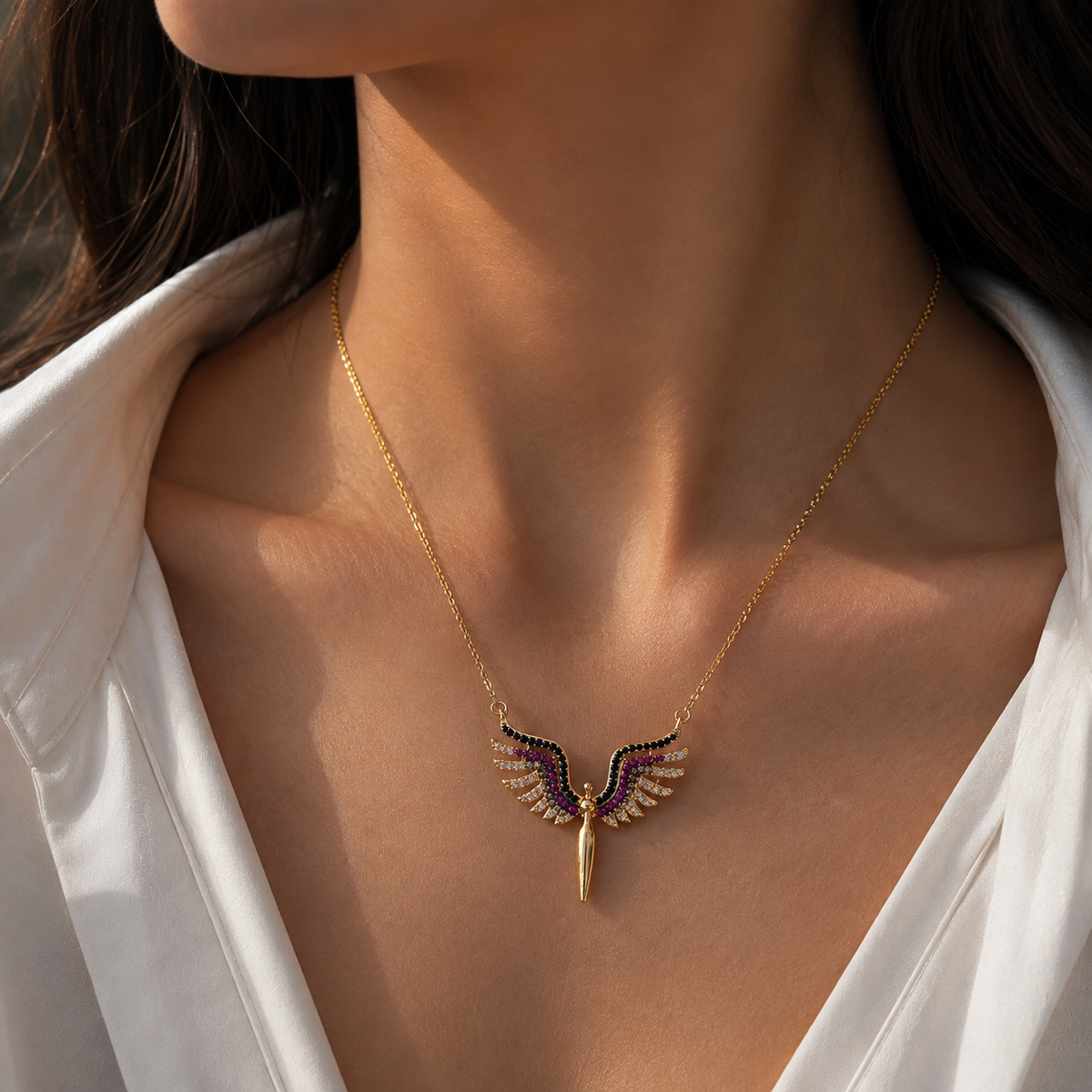 “Phoenix bird”Winged Pendant Necklace