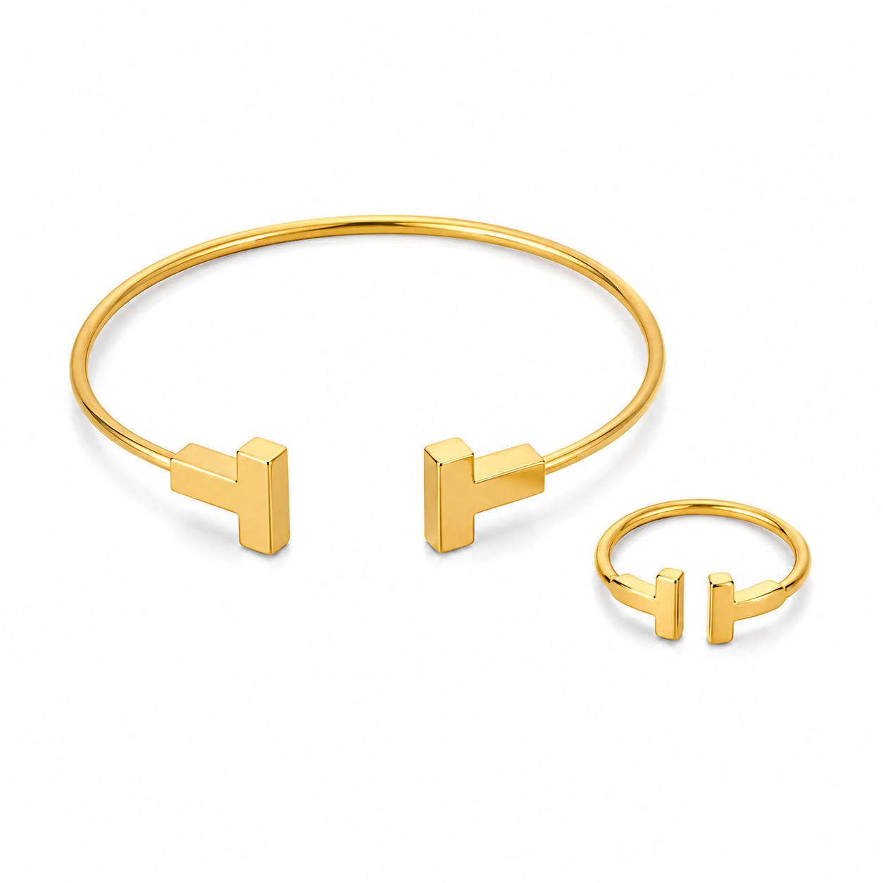 thin tiffany bangle & Ring Set
