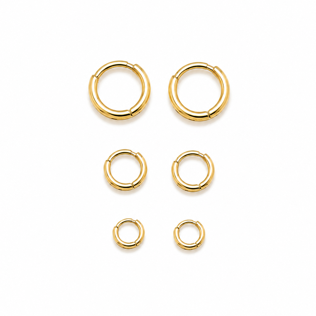 Small Classic Gold Huggie Earrings Set – Everyday Essential ✨