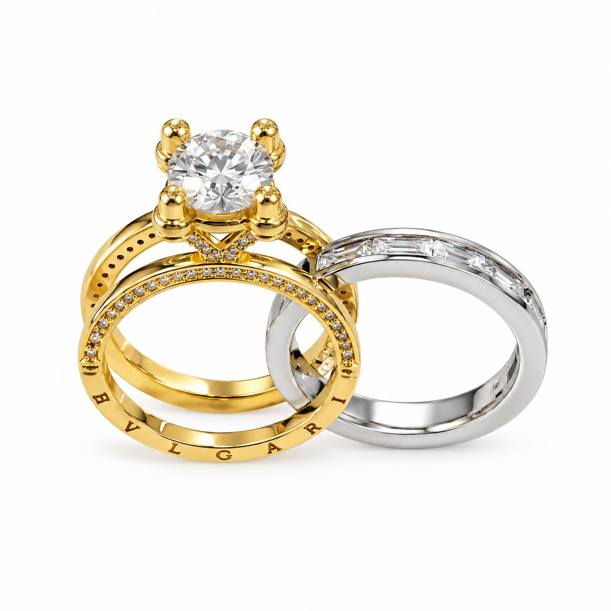 Dual-Band twins Ring – Gold & Silver