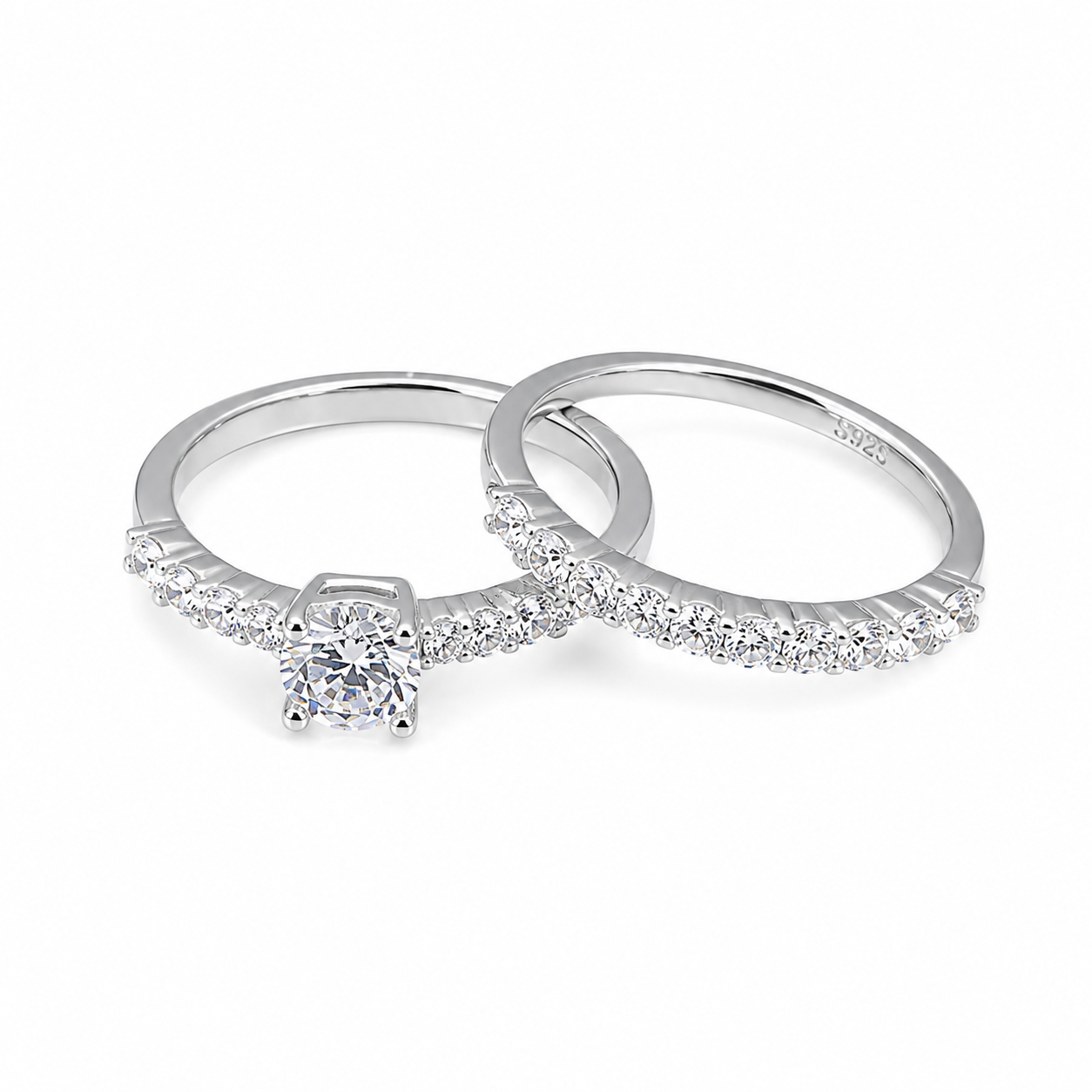 925 Sterling Silver Twin Ring Set
