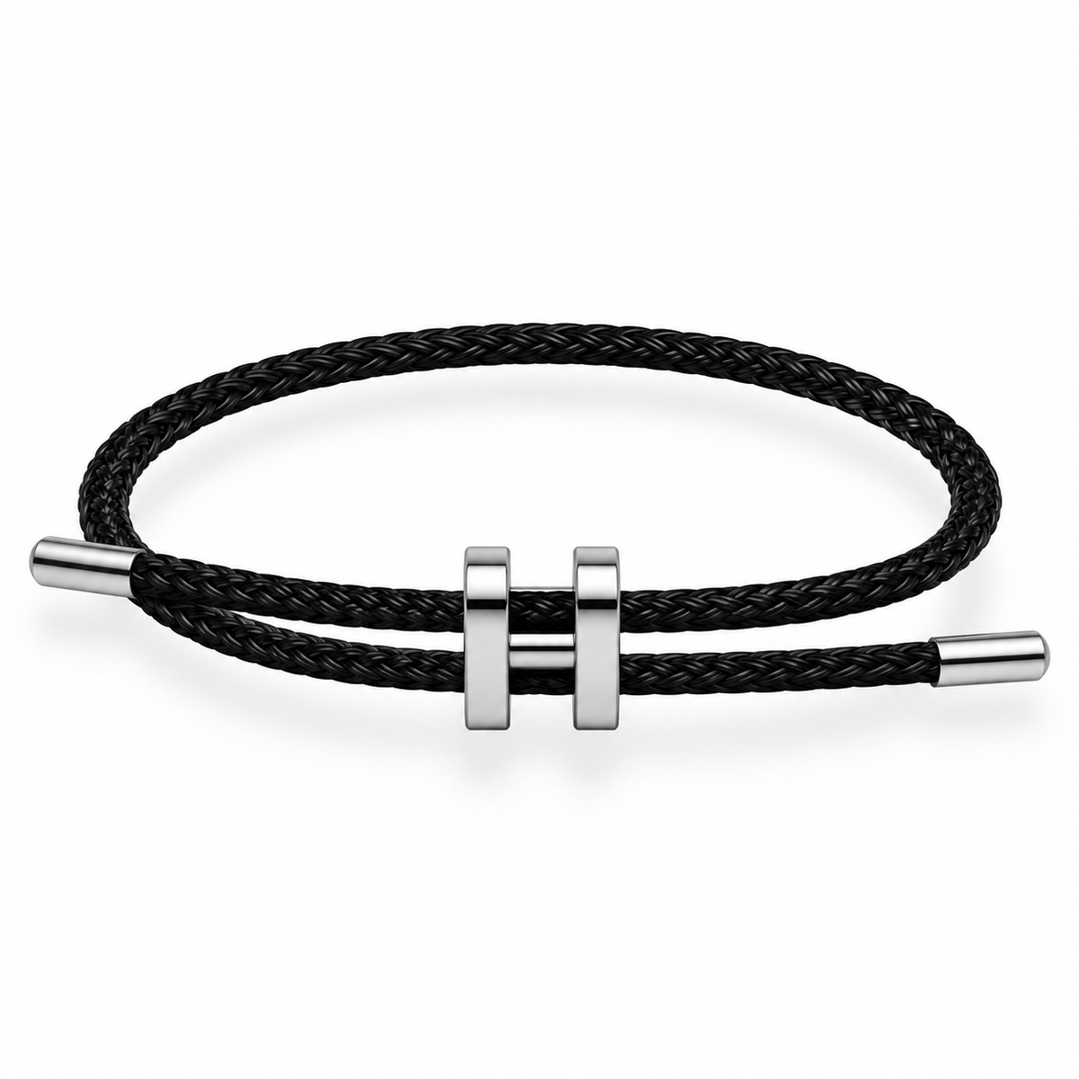 H Bracelet with Silver Interlock Clasp