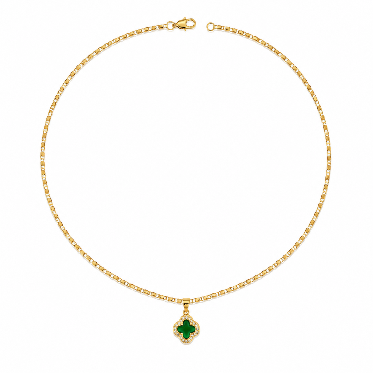 Vancleef Green Clover Pendant Necklace