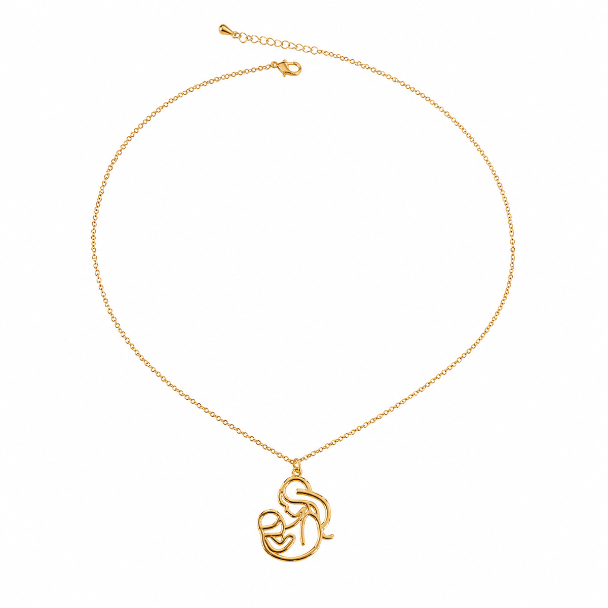 MOM & BABY Pendant Necklace – 18K Gold-Plated