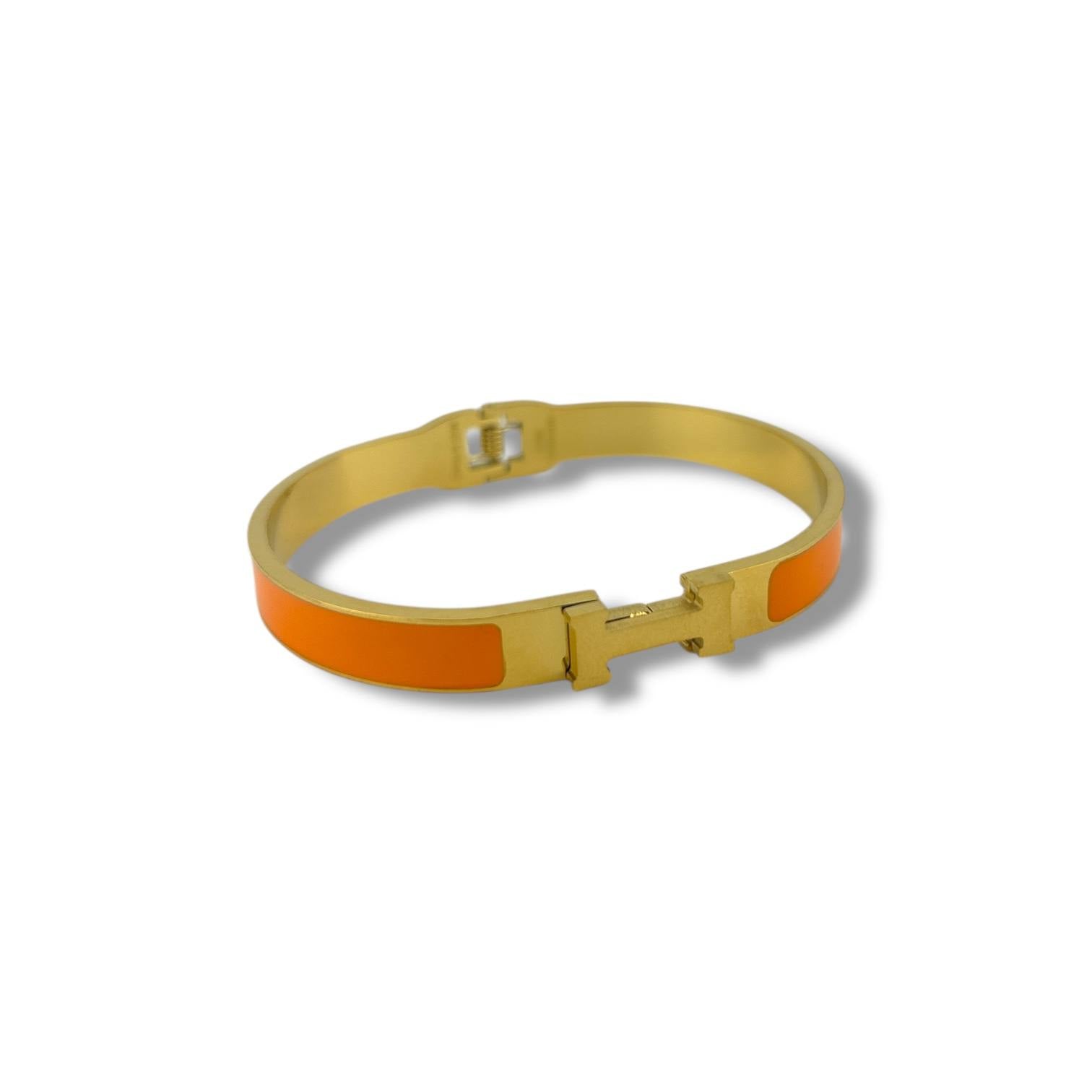 🧡 Tangerine Enamel H-Link BANGLE